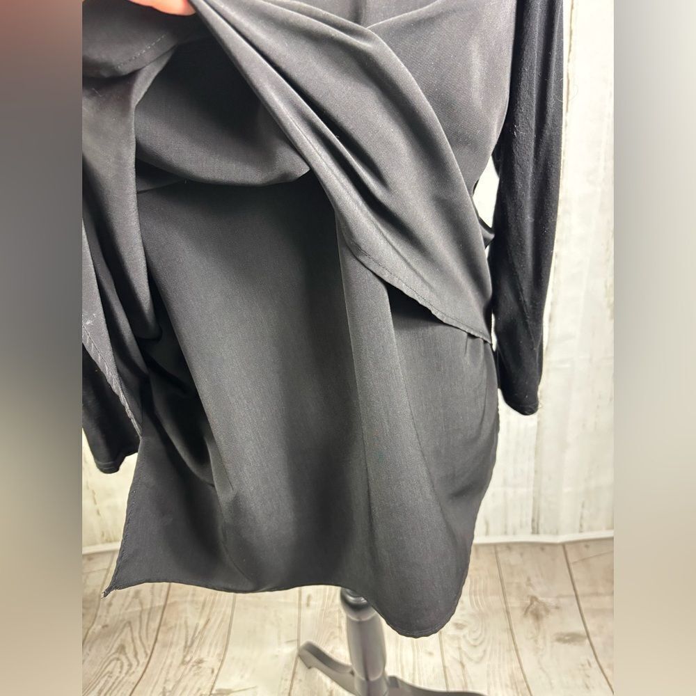 ‼️5/$25‼️ DG2 by Diane Gilman Women's Top Blouse Pullover Double Layered Black - Picture 4 of 8
